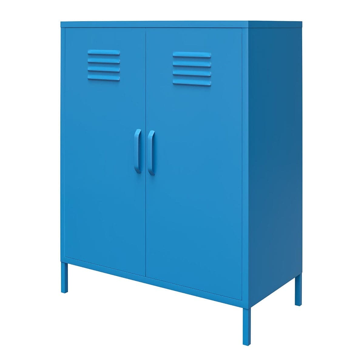 Cache 2 Door Metal Locker Accent Cabinet in Blue by Dorel Novogratz - Price Crash Furniture