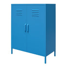 Cache 2 Door Metal Locker Accent Cabinet in Blue by Dorel Novogratz - Price Crash Furniture