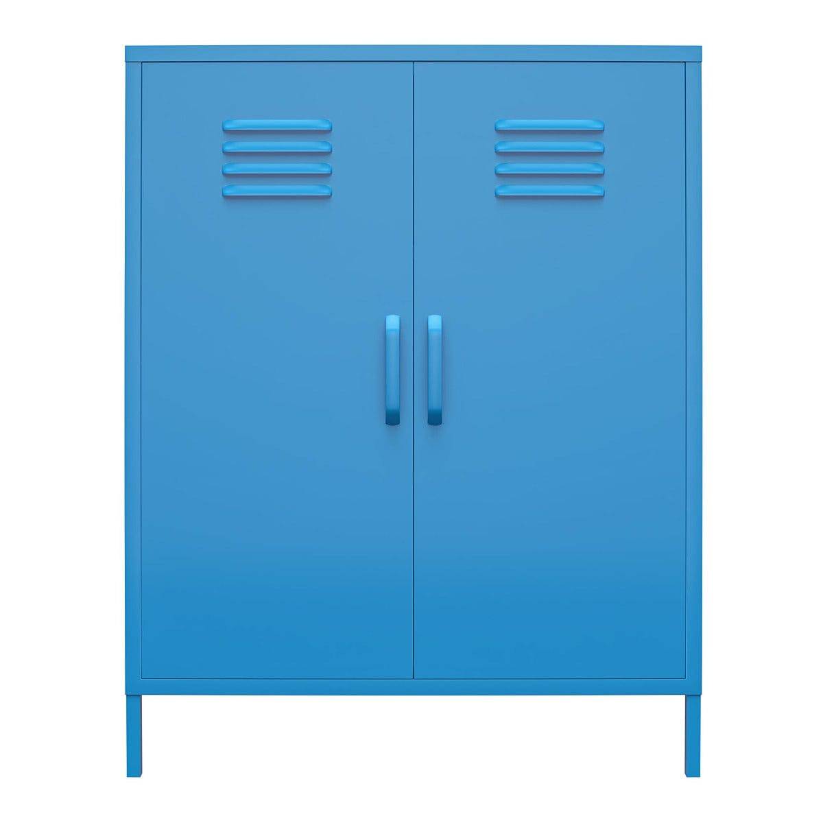 Cache 2 Door Metal Locker Accent Cabinet in Blue by Dorel Novogratz - Price Crash Furniture