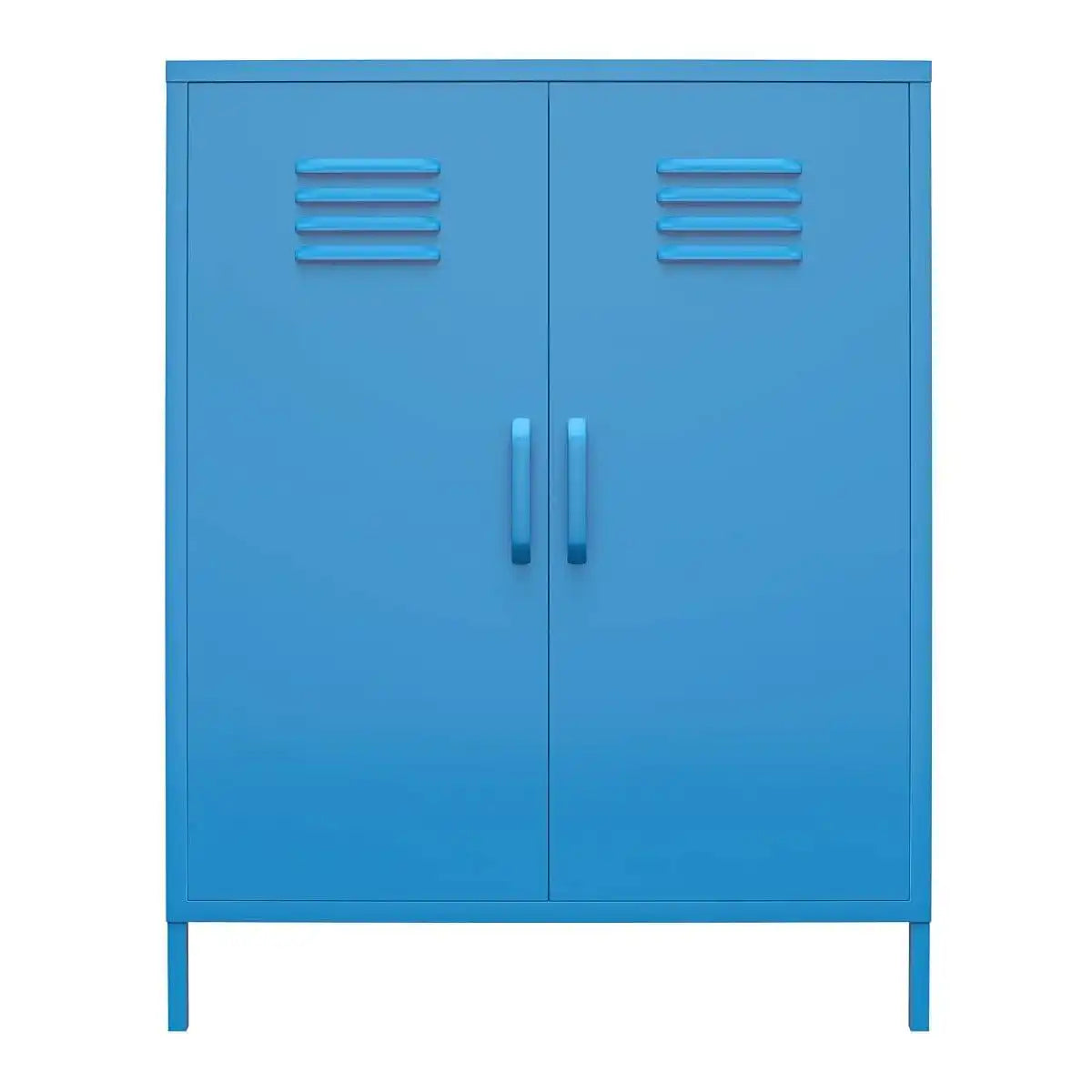 Cache 2 Door Metal Locker Accent Cabinet in Blue by Dorel Novogratz - Price Crash Furniture