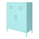 Cache 2 Door Metal Locker Accent Cabinet in Mint by Dorel Novogratz - Price Crash Furniture