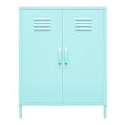 Cache 2 Door Metal Locker Accent Cabinet in Mint by Dorel Novogratz - Price Crash Furniture