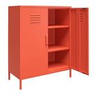 Cache 2 Door Metal Locker Accent Cabinet in Orange by Dorel Novogratz - Price Crash Furniture