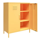 Cache 2 Door Metal Locker Accent Cabinet in Yellow by Dorel Novogratz - Price Crash Furniture