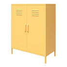 Cache 2 Door Metal Locker Accent Cabinet in Yellow by Dorel Novogratz - Price Crash Furniture