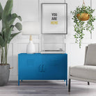 Cache 2 Door Metal Locker Accent Cabinet Short in Blue by Dorel Novogratz - Price Crash Furniture