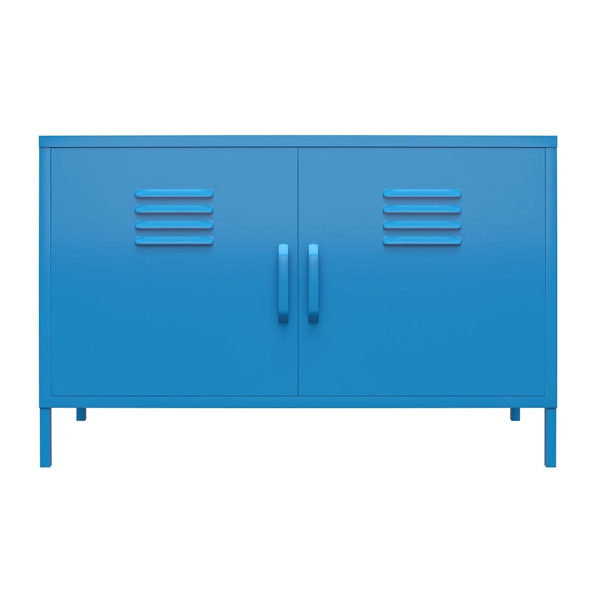 Cache 2 Door Metal Locker Accent Cabinet Short in Blue by Dorel Novogratz - Price Crash Furniture