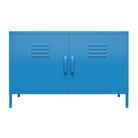 Cache 2 Door Metal Locker Accent Cabinet Short in Blue by Dorel Novogratz - Price Crash Furniture