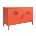 Cache 2 Door Metal Locker Accent Cabinet Short in Orange by Dorel Novogratz - Price Crash Furniture