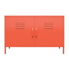 Cache 2 Door Metal Locker Accent Cabinet Short in Orange by Dorel Novogratz - Price Crash Furniture