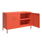 Cache 2 Door Metal Locker Accent Cabinet Short in Orange by Dorel Novogratz - Price Crash Furniture