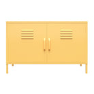 Cache 2 Door Metal Locker Accent Cabinet Short in Yellow by Dorel Novogratz - Price Crash Furniture