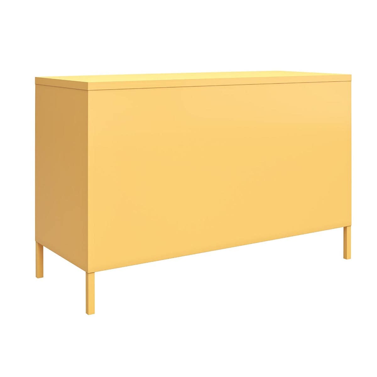 Cache 2 Door Metal Locker Accent Cabinet Short in Yellow by Dorel Novogratz - Price Crash Furniture