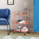 Cache Metal Rolling Cart Drinks Trolley in Orange by Dorel Novogratz - Price Crash Furniture