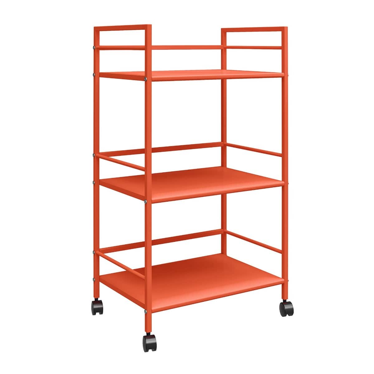 Cache Metal Rolling Cart Drinks Trolley in Orange by Dorel Novogratz - Price Crash Furniture