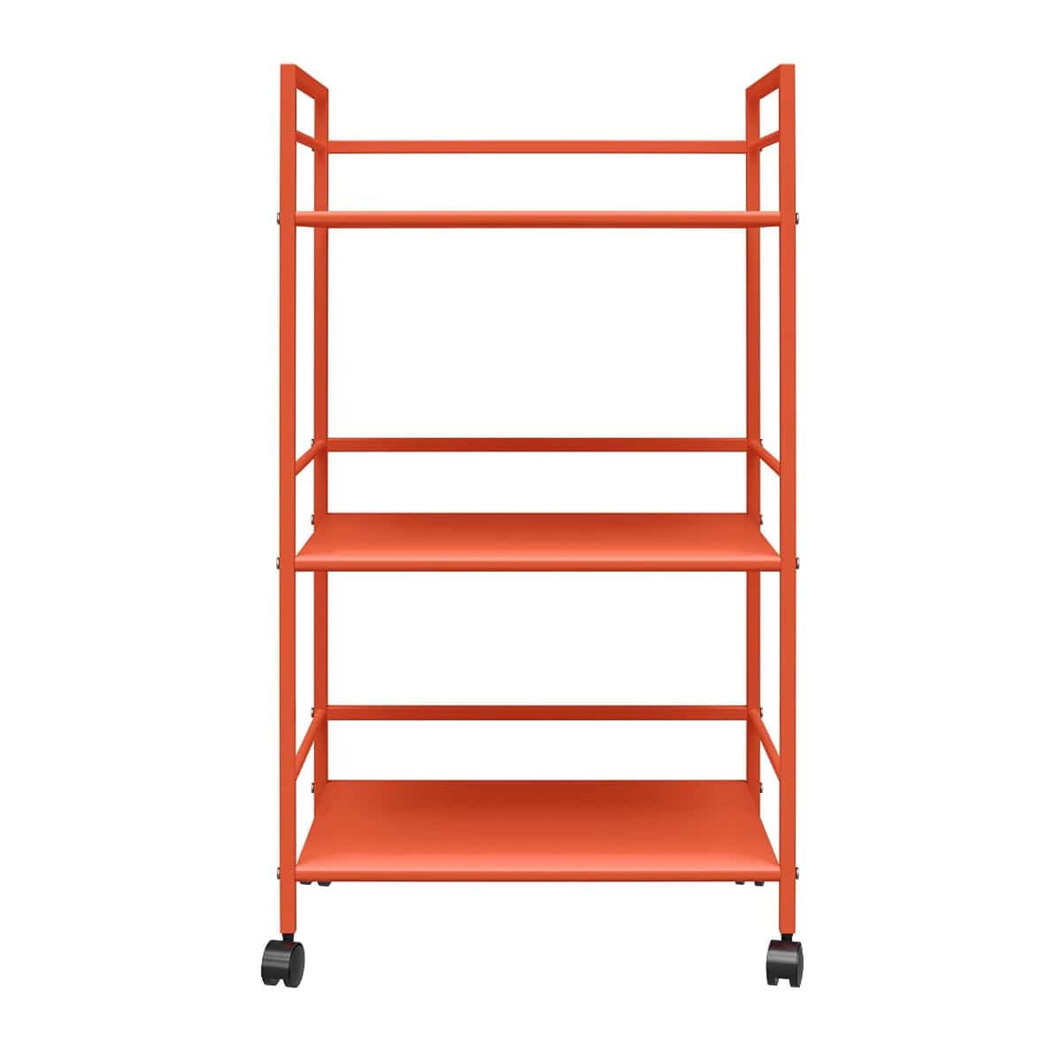 Cache Metal Rolling Cart Drinks Trolley in Orange by Dorel Novogratz - Price Crash Furniture