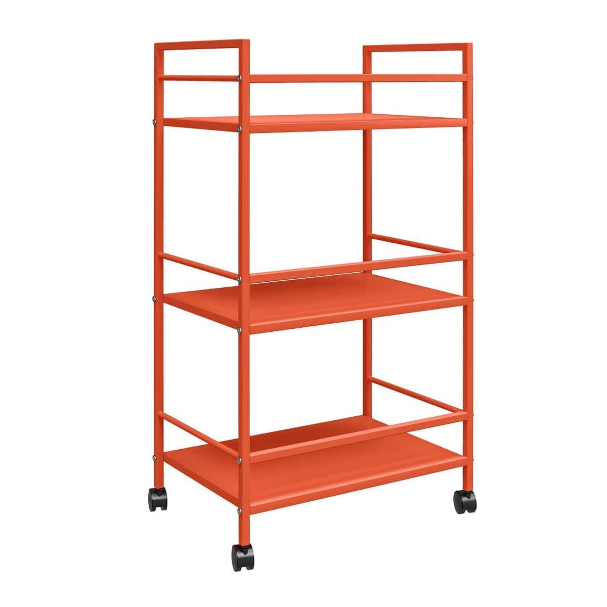 Cache Metal Rolling Cart Drinks Trolley in Orange by Dorel Novogratz - Price Crash Furniture