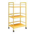 Cache Metal Rolling Cart Drinks Trolley in Yellow by Dorel Novogratz - Price Crash Furniture