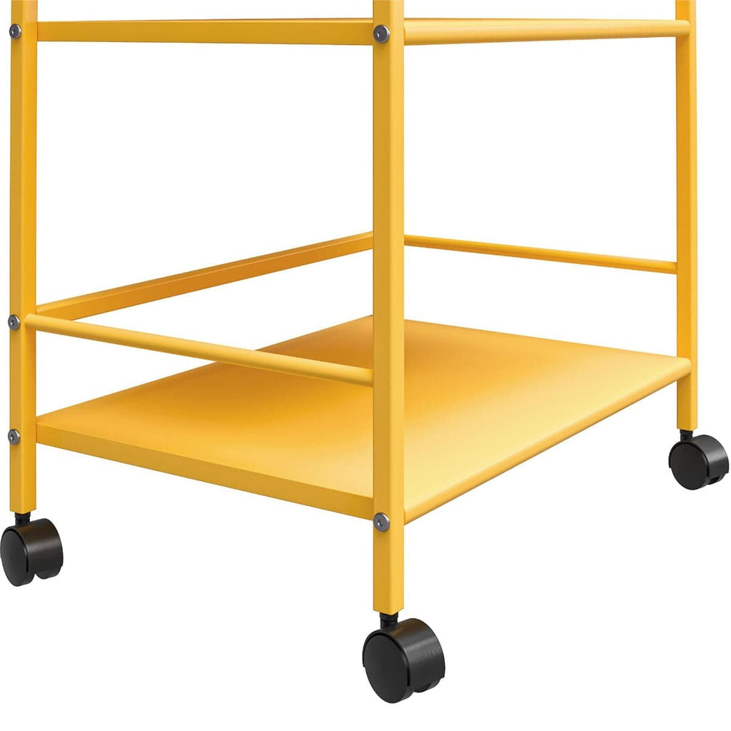 Cache Metal Rolling Cart Drinks Trolley in Yellow by Dorel Novogratz - Price Crash Furniture