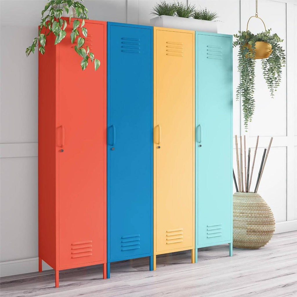 Cache Single Metal Locker Storage Cabinet in Blue by Dorel Novogratz - Price Crash Furniture