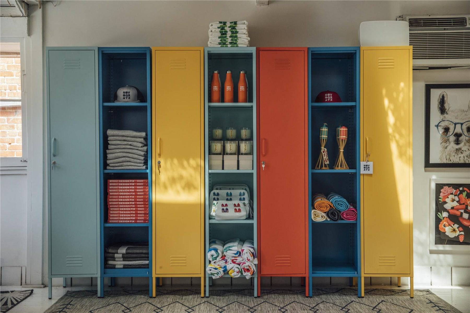 Cache Single Metal Locker Storage Cabinet in Blue by Dorel Novogratz - Price Crash Furniture