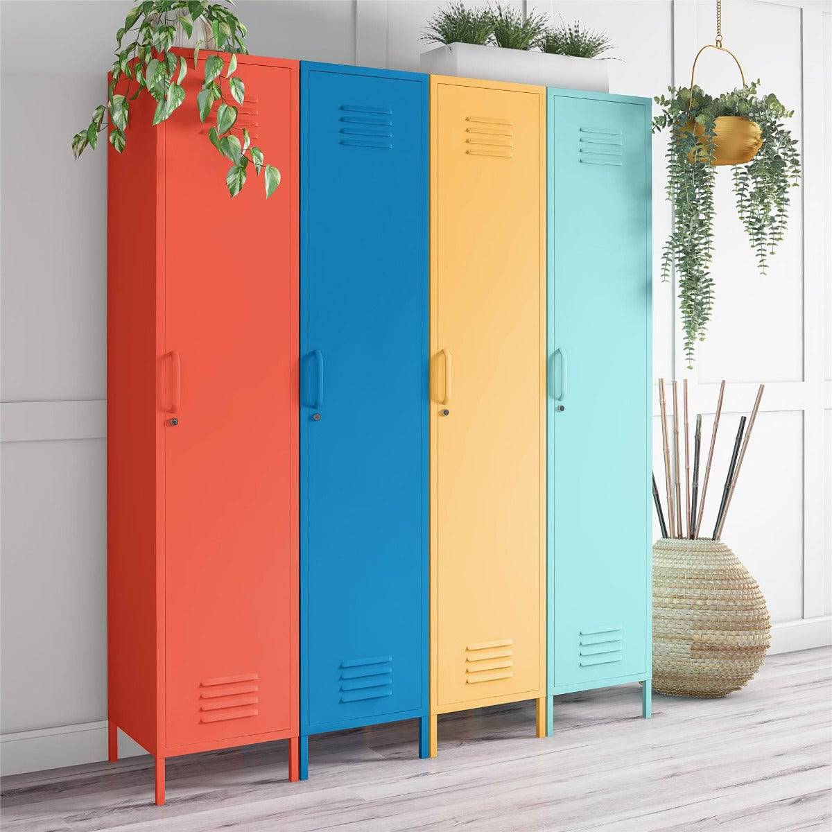 Cache Single Metal Locker Storage Cabinet in Mint by Dorel Novogratz - Price Crash Furniture