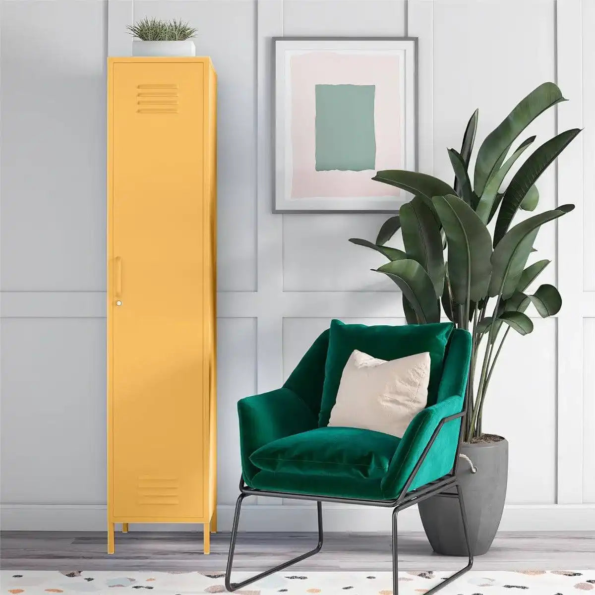 Cache Single Metal Locker Storage Cabinet in Orange by Dorel Novogratz - Price Crash Furniture
