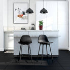 Calvin Single Upholstered Counter Stool in Black Faux Leather by Dorel - Price Crash Furniture