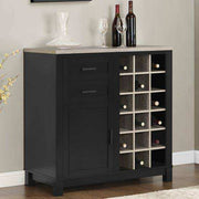 Carver Bar Cabinet & Wine Rack in Black and Weathered Oak by Dorel - Price Crash Furniture