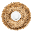 Circular Raffia Weaved Chip & Dip Tray 35cm - Price Crash Furniture