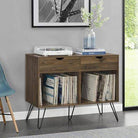 Concord 2 Drawer Turntable Bookcase Unit in Walnut by Dorel - Price Crash Furniture