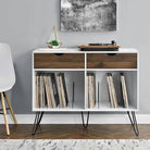 Concord 2 Drawer Turntable Bookcase Unit in White and Oak by Dorel - Price Crash Furniture