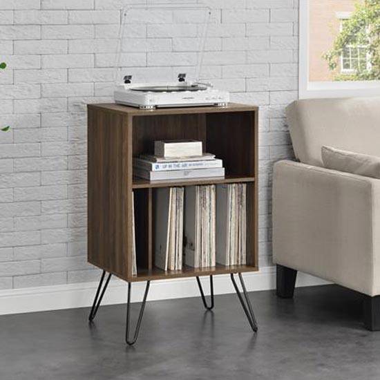 Concord Turntable Stand Bookcase in Walnut by Dorel - Price Crash Furniture