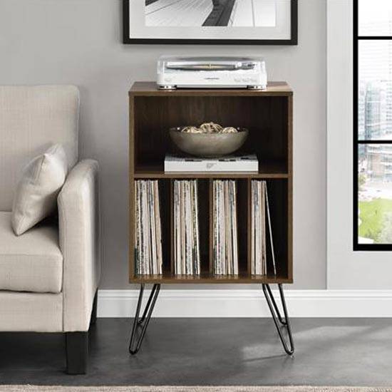 Concord Turntable Stand Bookcase in Walnut by Dorel - Price Crash Furniture