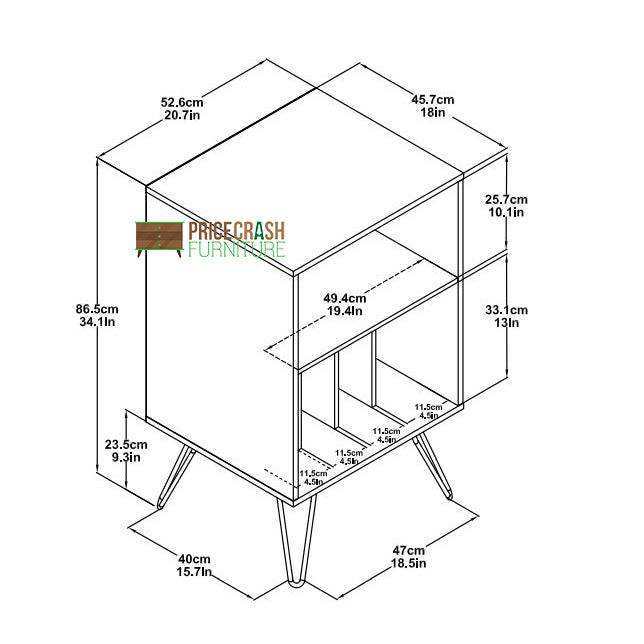 Concord Turntable Stand Bookcase in Walnut by Dorel - Price Crash Furniture