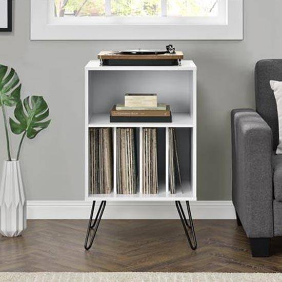 Concord Turntable Stand Bookcase in White by Dorel - Price Crash Furniture