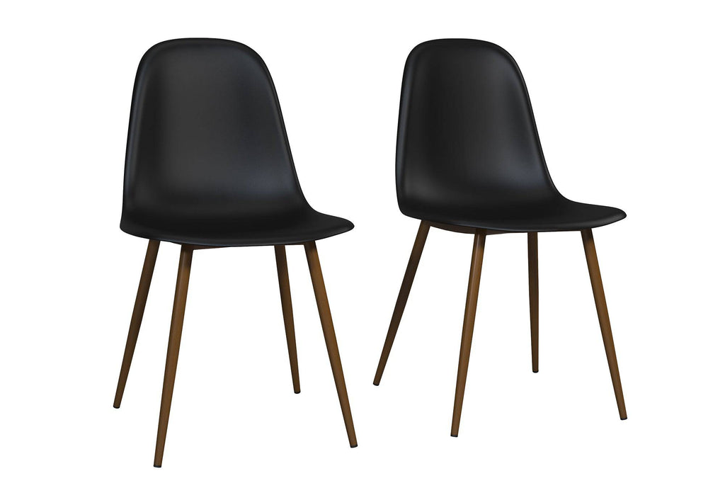 Copley Plastic Dining Chair (2pk) in Black by Dorel - Price Crash Furniture