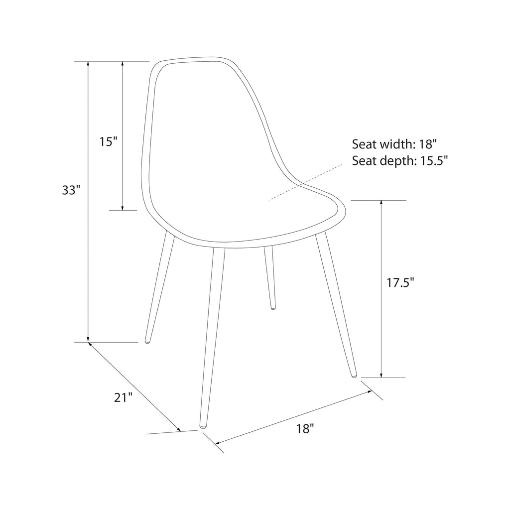 Copley Plastic Dining Chair (2pk) in Black by Dorel - Price Crash Furniture