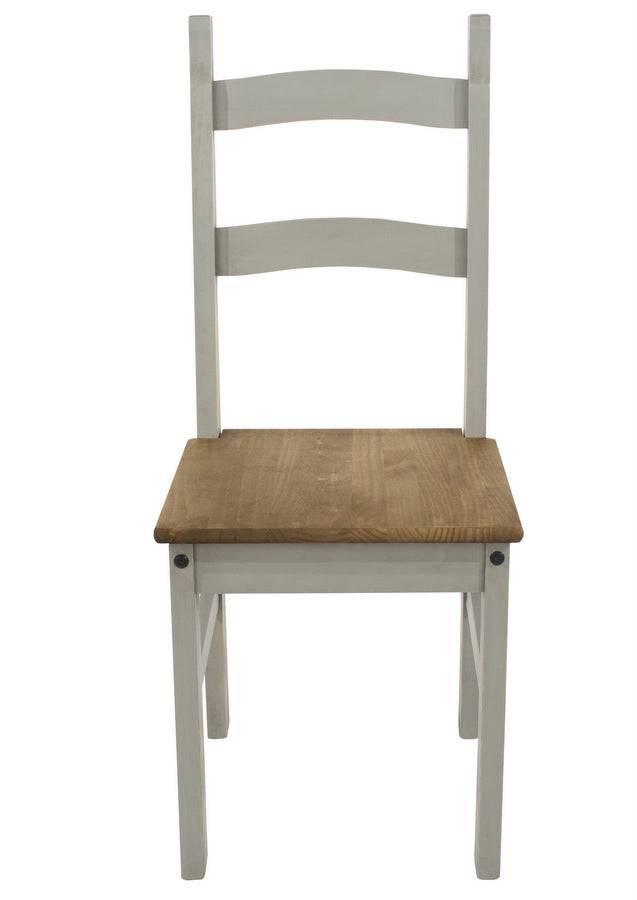 Core 118cm Corona Grey Washed Pine Dining Table + 4 Chair Set - Price Crash Furniture
