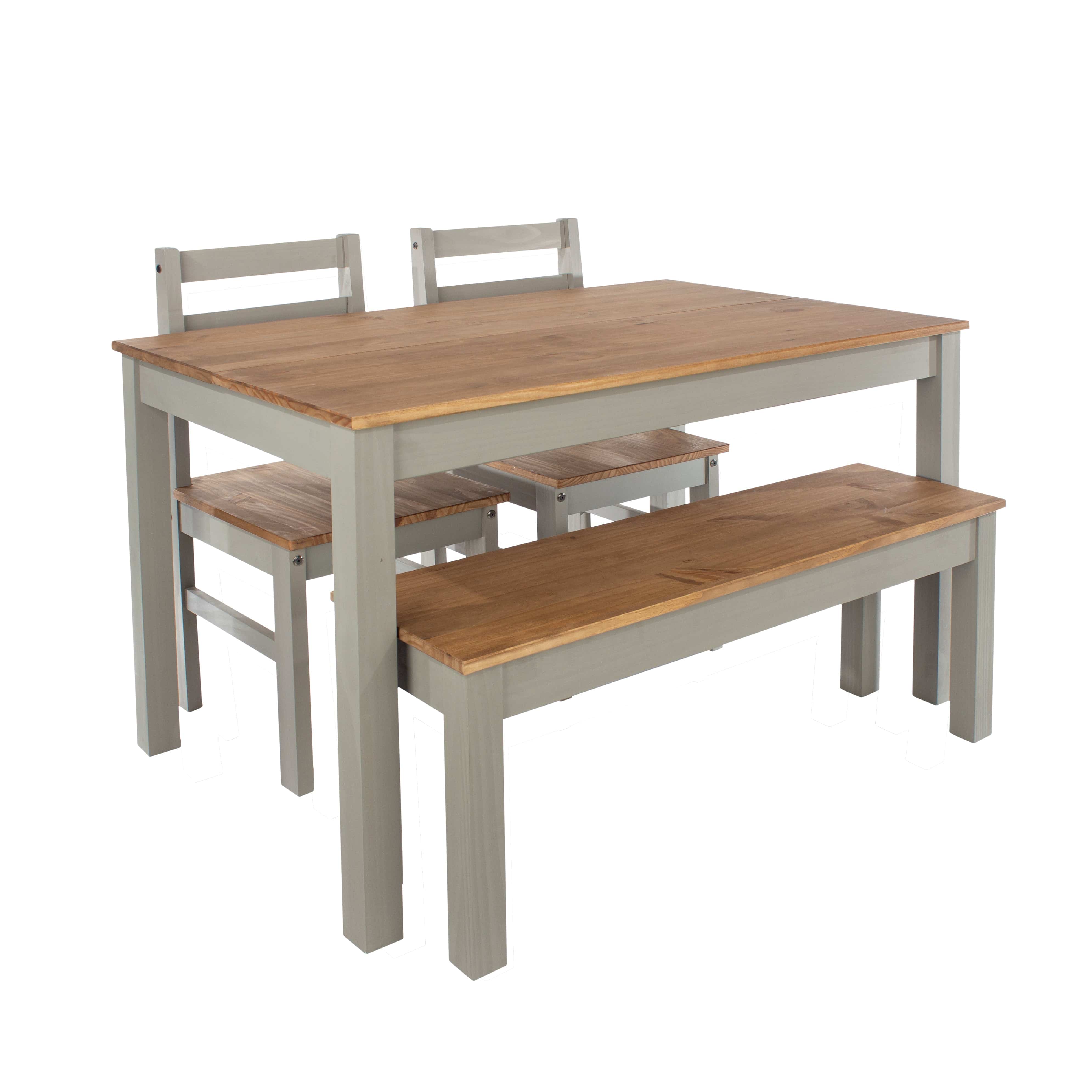 Core 120cm Corona Grey Washed Pine Linea Rectangular Dining Table - Price Crash Furniture