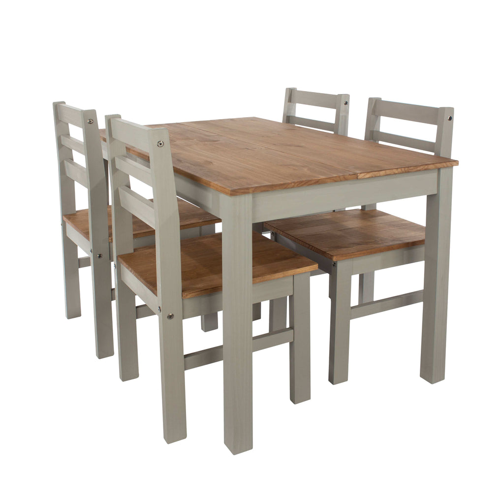 Core 120cm Corona Grey Washed Pine Linea Rectangular Dining Table - Price Crash Furniture
