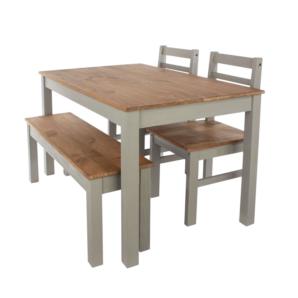 Core 120cm Corona Grey Washed Pine Linea Rectangular Dining Table - Price Crash Furniture