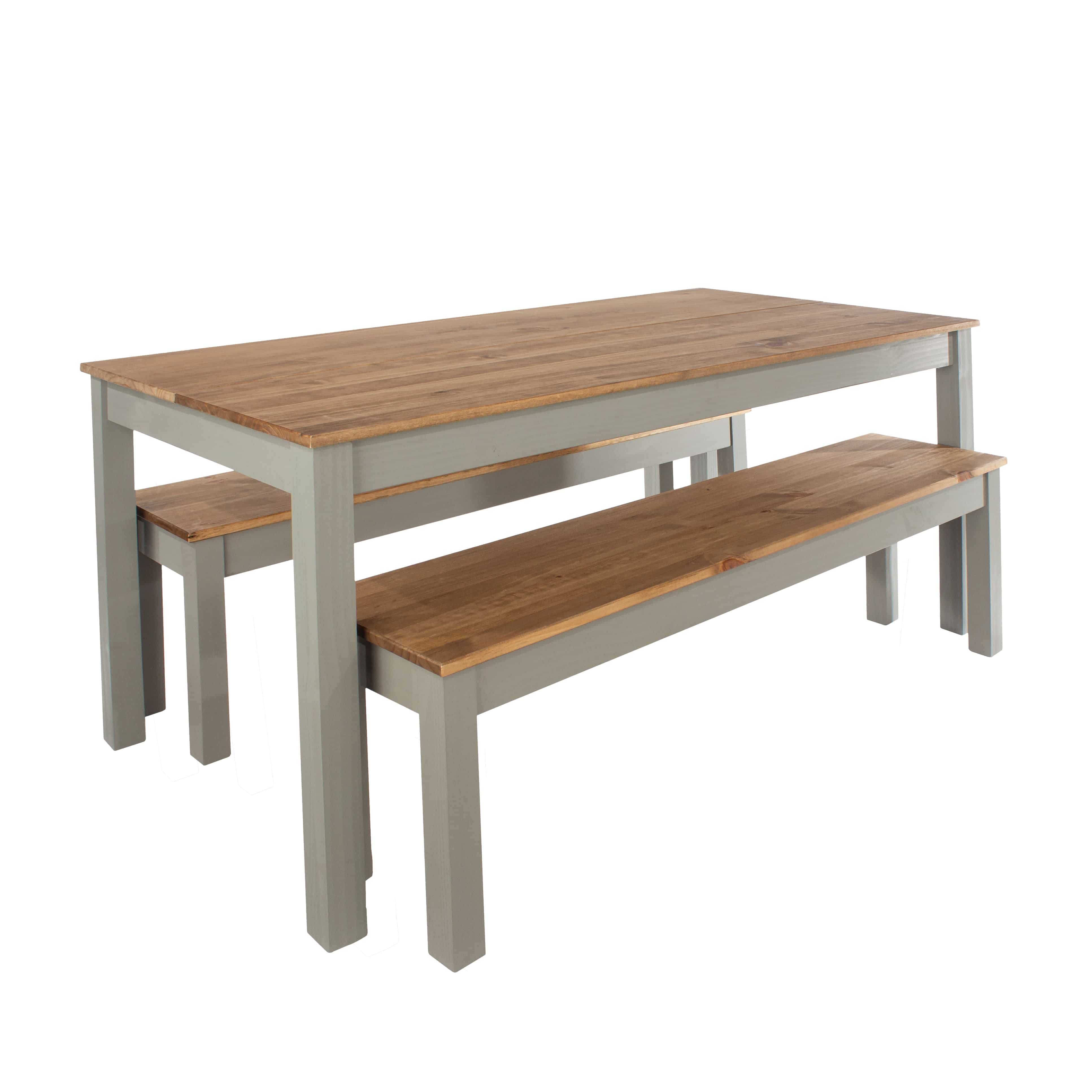 Core 150cm Corona Grey Washed Pine Linea Rectangular Dining Table - Price Crash Furniture