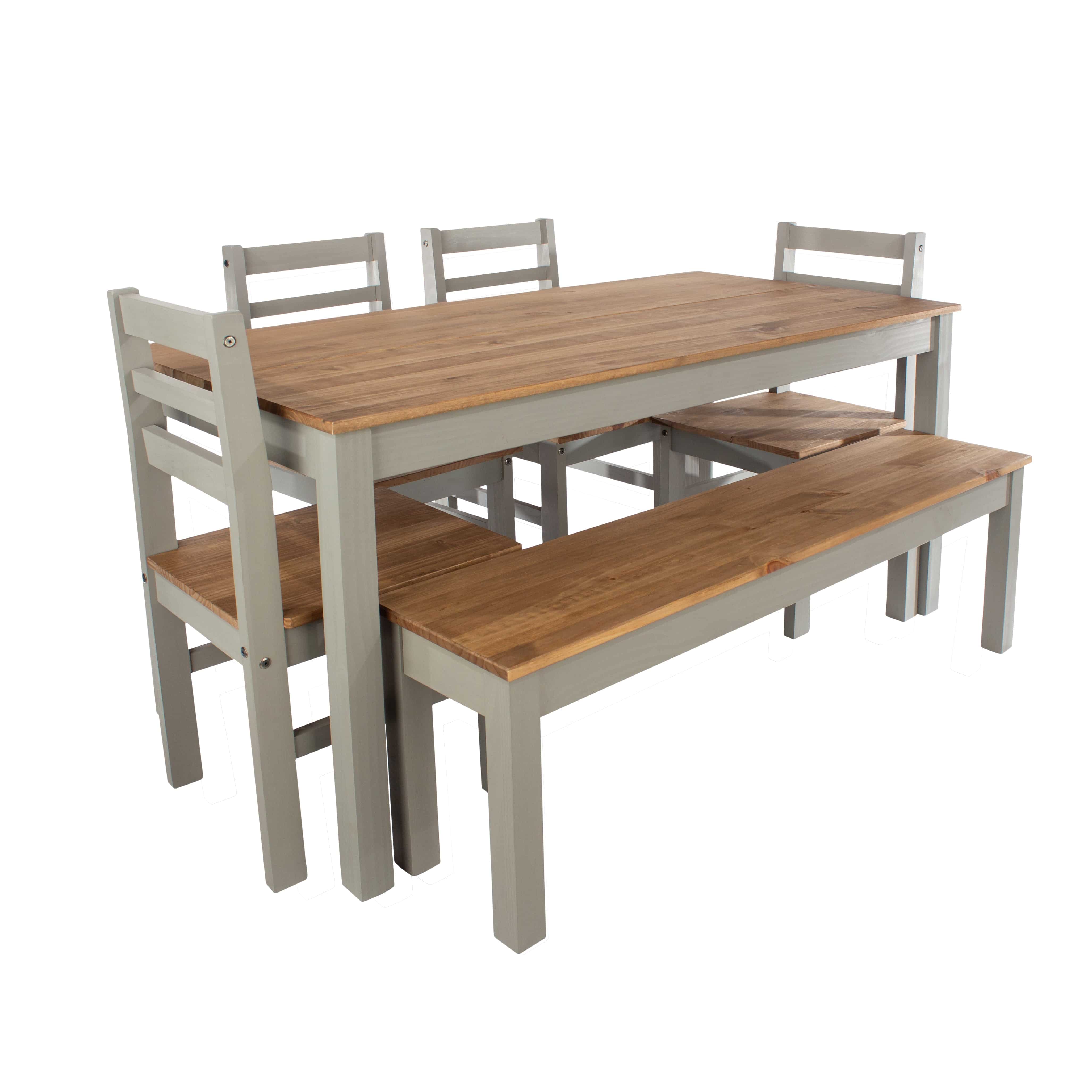 Core 150cm Corona Grey Washed Pine Linea Rectangular Dining Table - Price Crash Furniture