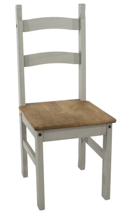 Core 75cm Corona Grey Washed Pine Square Dining Table + 2 Chair Set - Price Crash Furniture