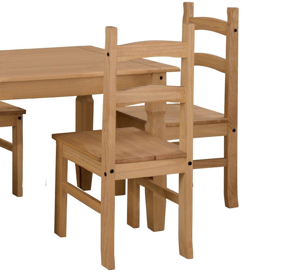 Core Corona 118cm Pine Medium Dining Table + 4 Chairs - Price Crash Furniture