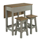 Core Corona Grey Washed Pine Drop Leaf 2 Seater Breakfast Bar Set - Price Crash Furniture