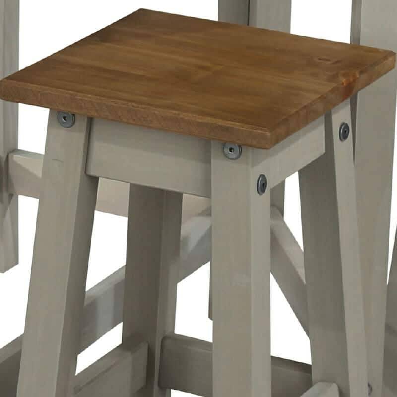 Core Corona Grey Washed Pine Drop Leaf 2 Seater Breakfast Bar Set - Price Crash Furniture