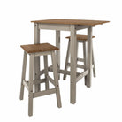 Core Corona Grey Washed Pine Drop Leaf 2 Seater Breakfast Bar Table & 2 High Stools - Price Crash Furniture