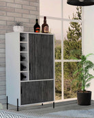 Core Dallas Storage & Drinks Cupboard in White & Carbon Grey Oak Effect - Price Crash Furniture